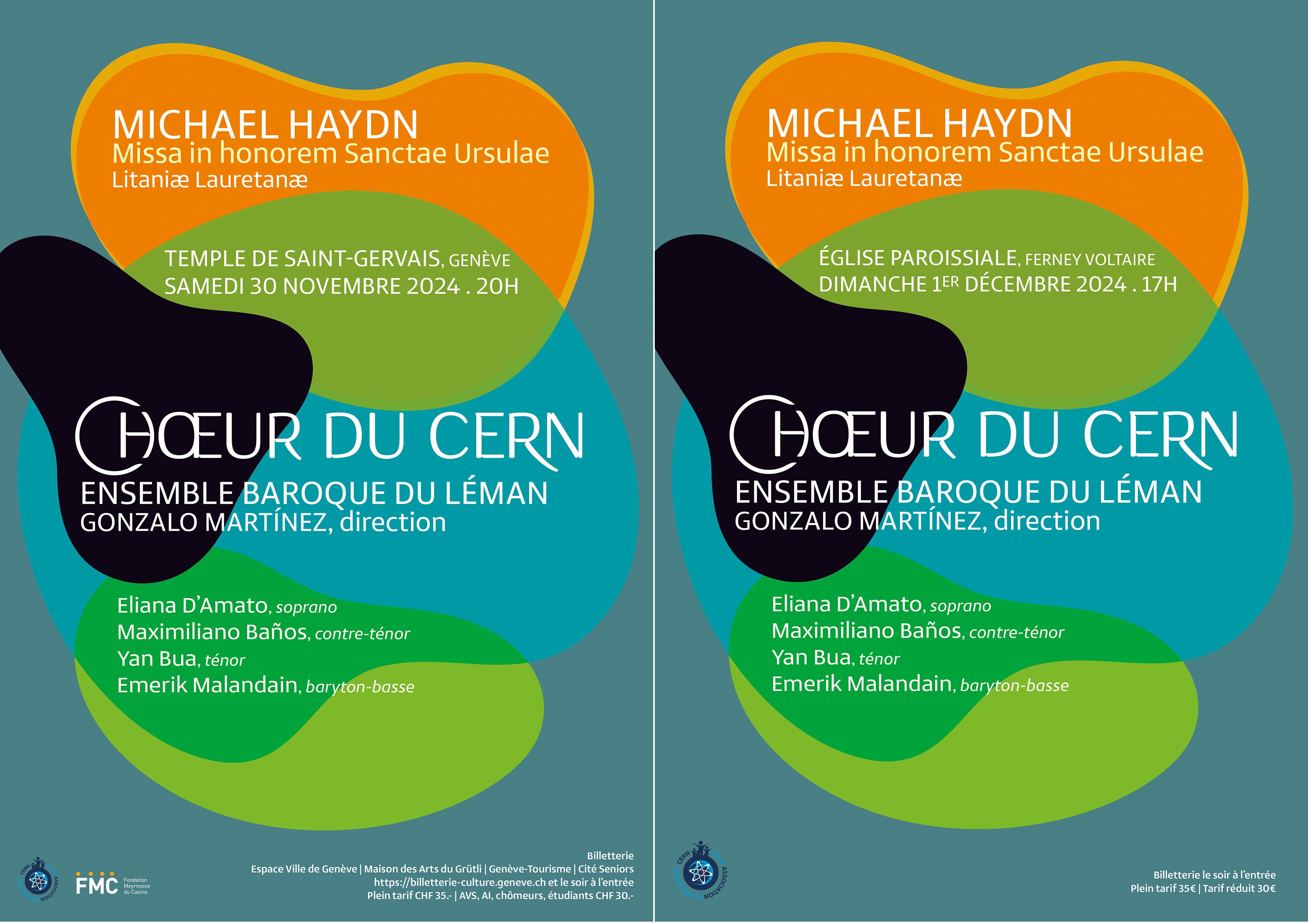 Flyers for CERN choir concerts -- November/December 2024